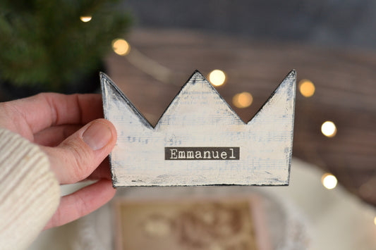 Wood Crown with Music - Emmanuel - C38