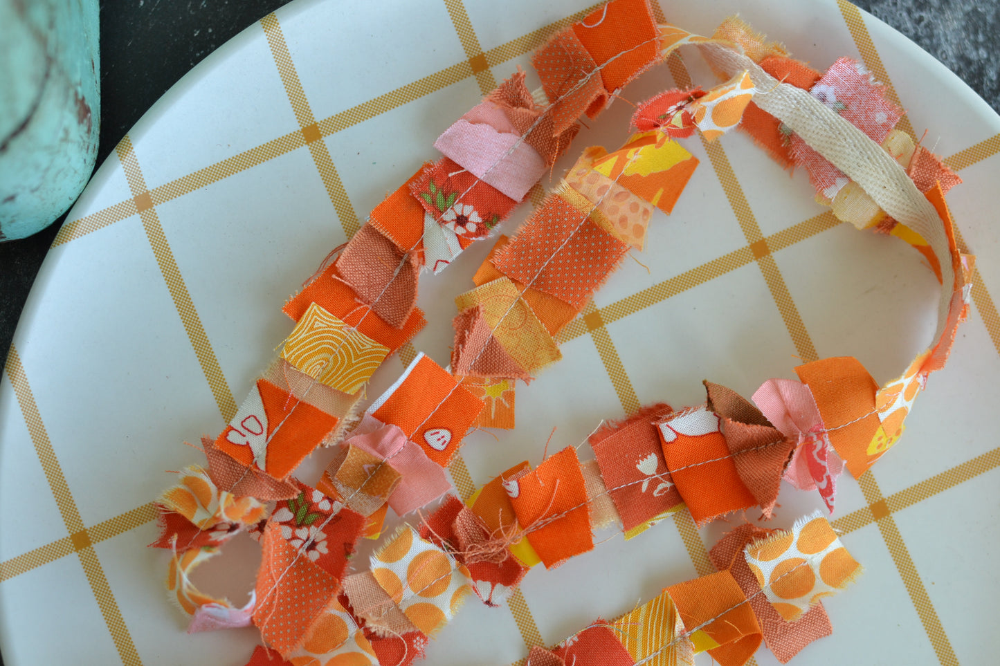 ORANGE Fabric Scrap Ribbon - 1 Yard