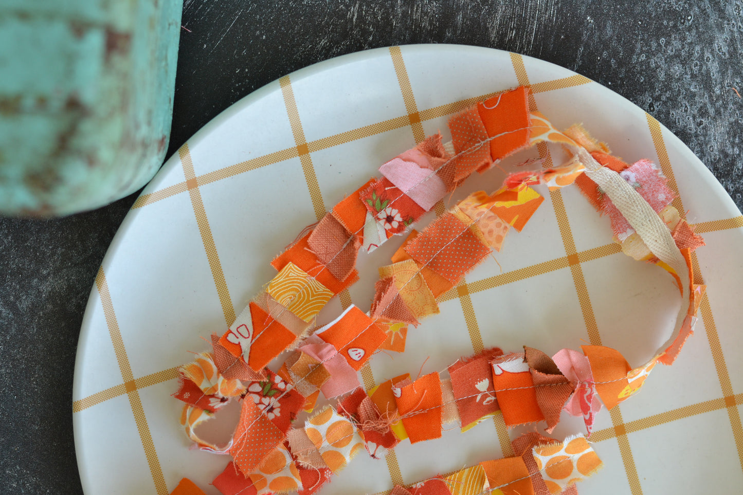 ORANGE Fabric Scrap Ribbon - 1 Yard