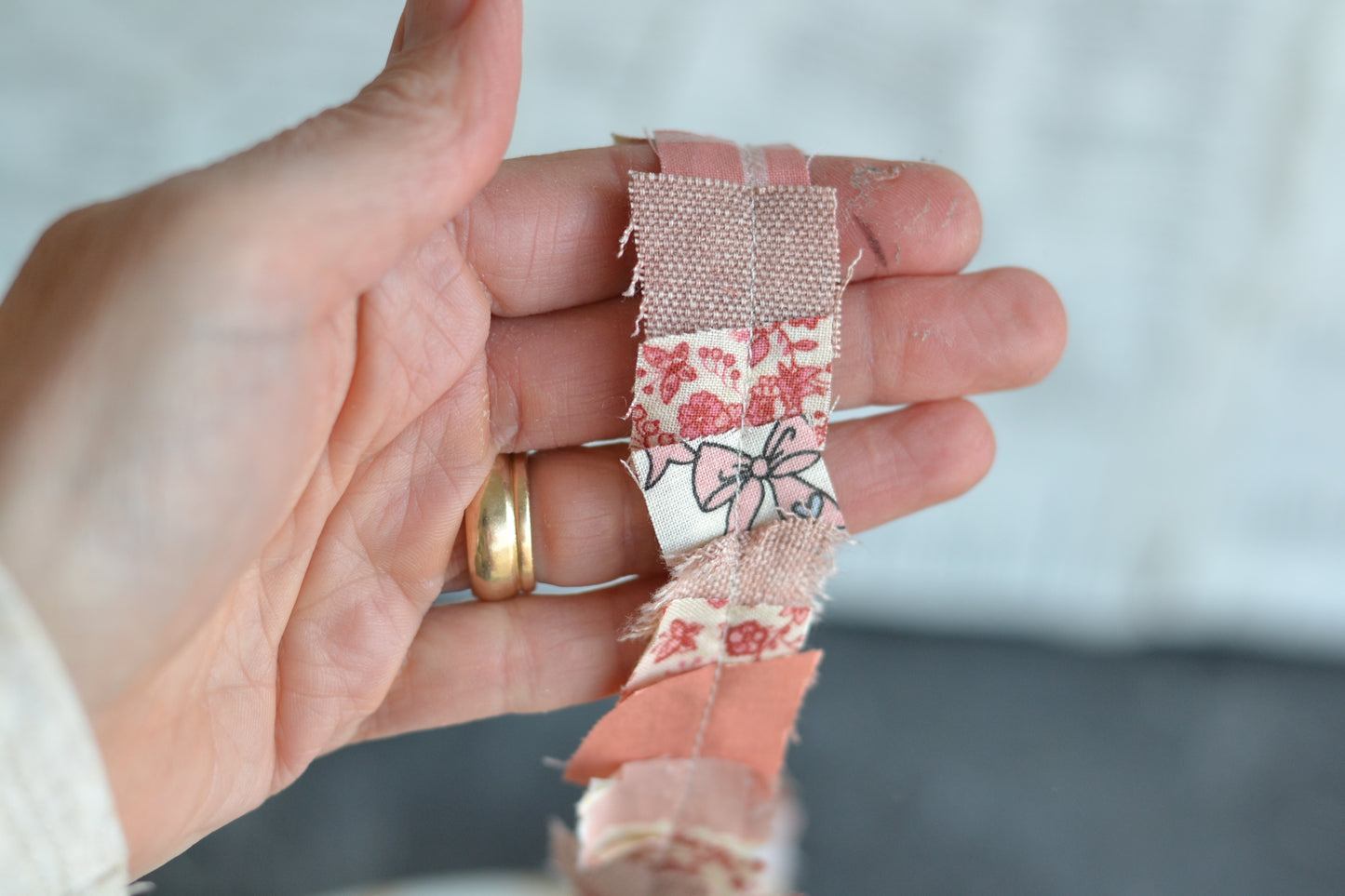 MAUVE Fabric Scrap Riboon - 1 Yard