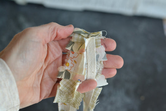 TAN Neutrals Scrap Fabric Ribbon - 1 Yard