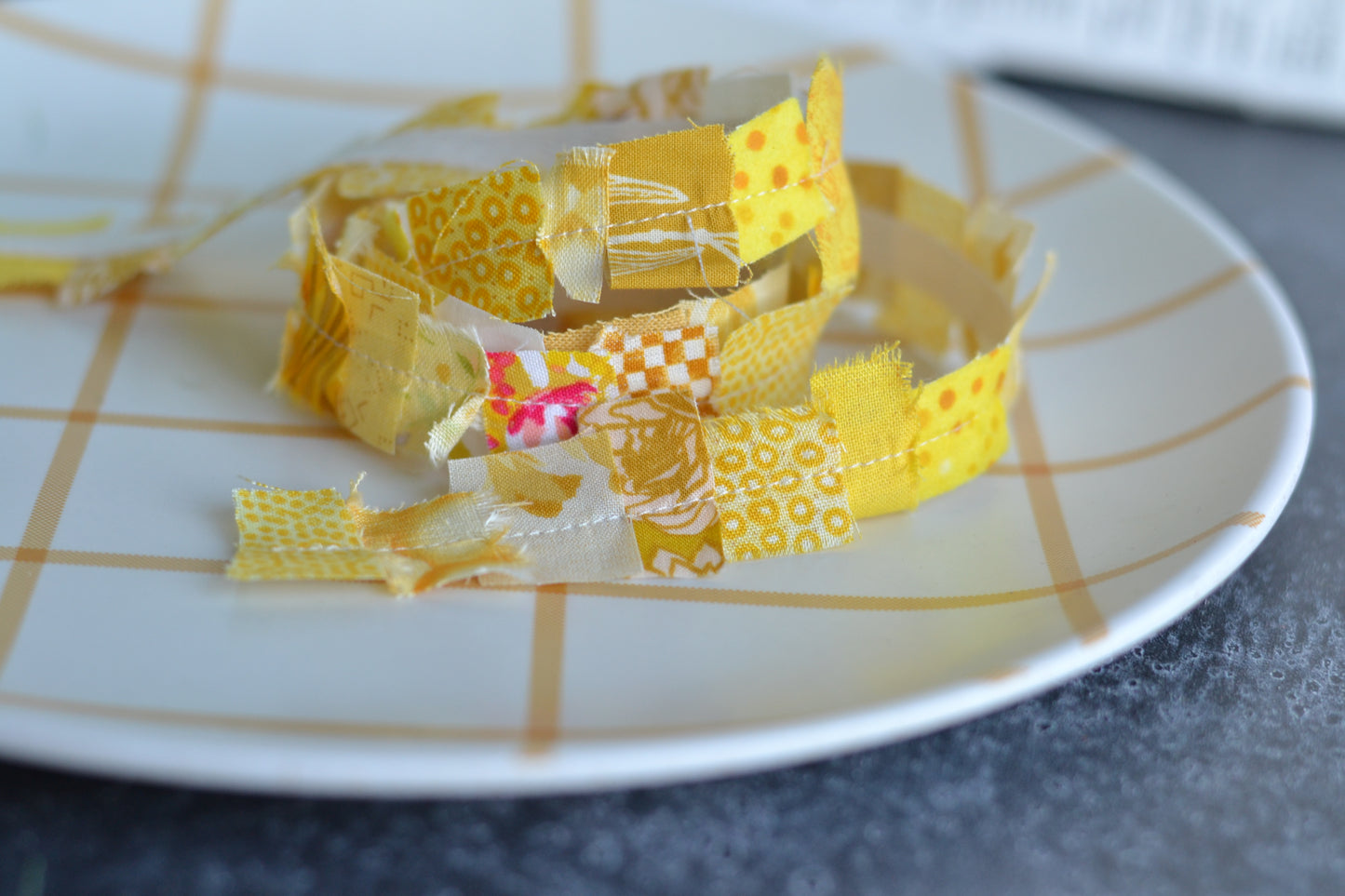 YELLOW Fabric Scrap Ribbon - 1 Yard